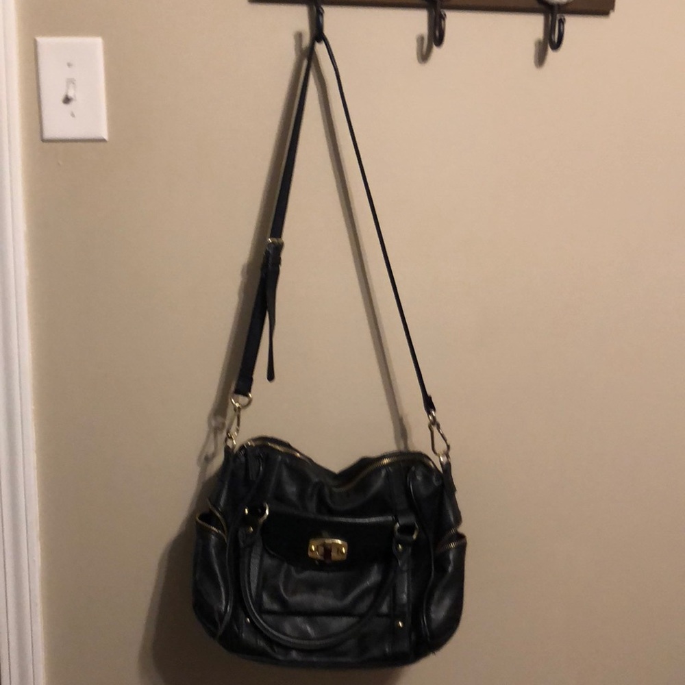 Large Faux Leather Crossbody Bag